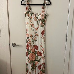Reformation — Nadira dress in white & pink floral print